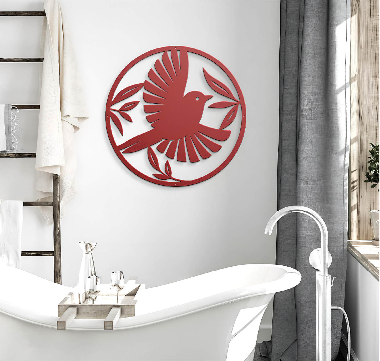 Bird Circular Steel Cut Sign