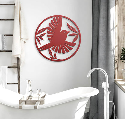 Bird Circular Steel Cut Sign