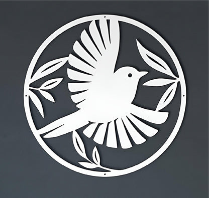 Bird Circular Steel Cut Sign