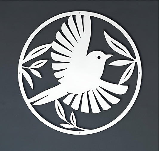 Bird Circular Steel Cut Sign