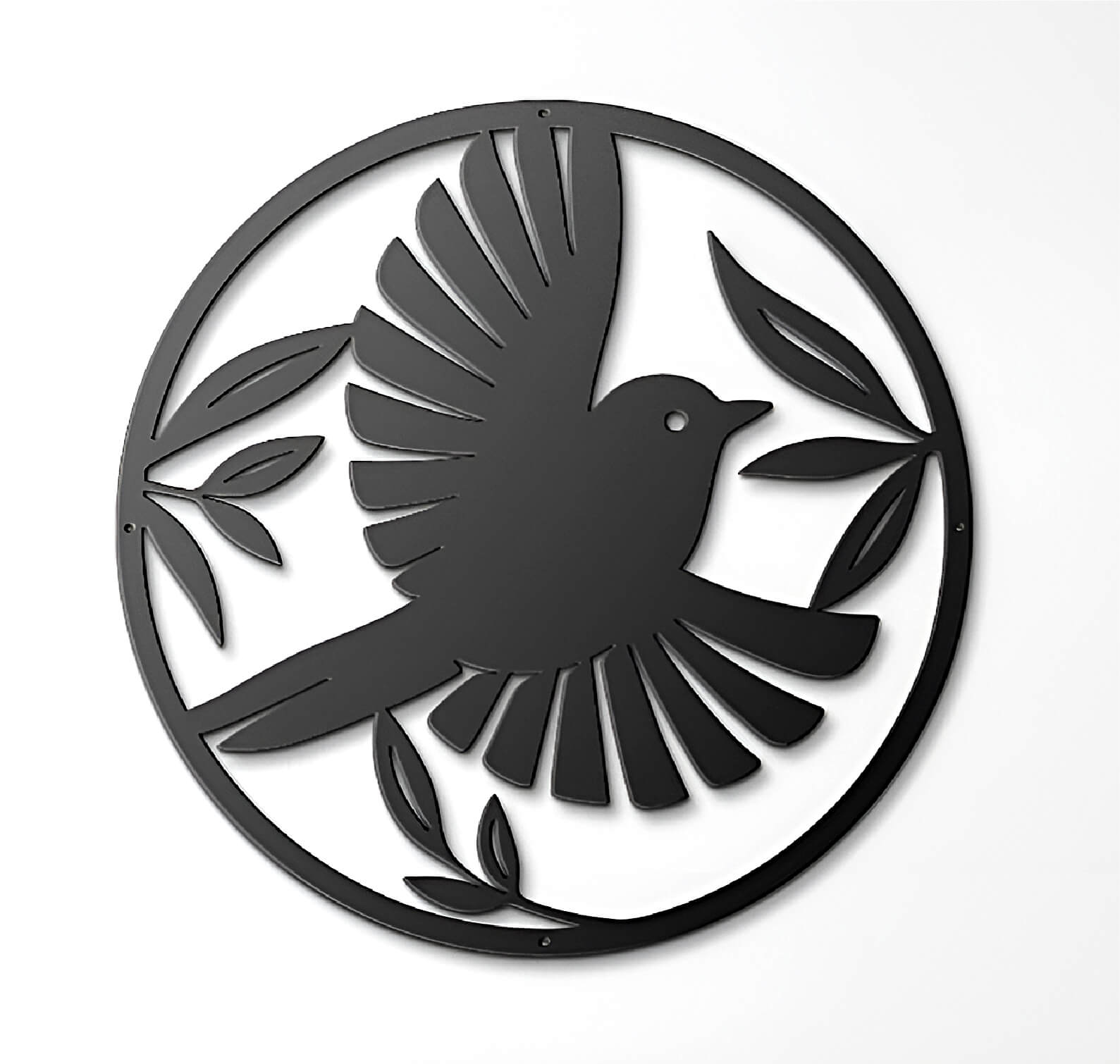 Bird Circular Steel Cut Sign