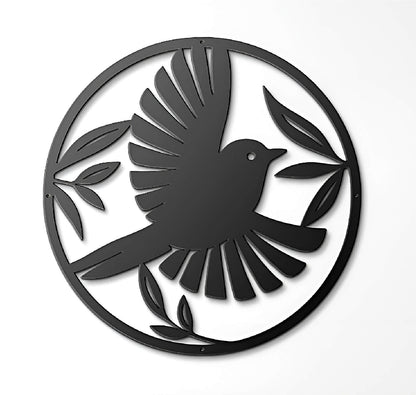 Bird Circular Steel Cut Sign