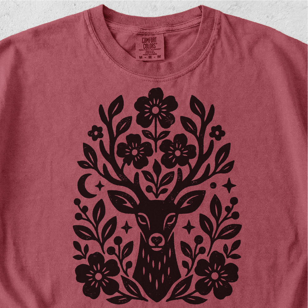 Floral Deer Tshirt