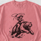 Cowgirl Riding Grizzly Tshirt