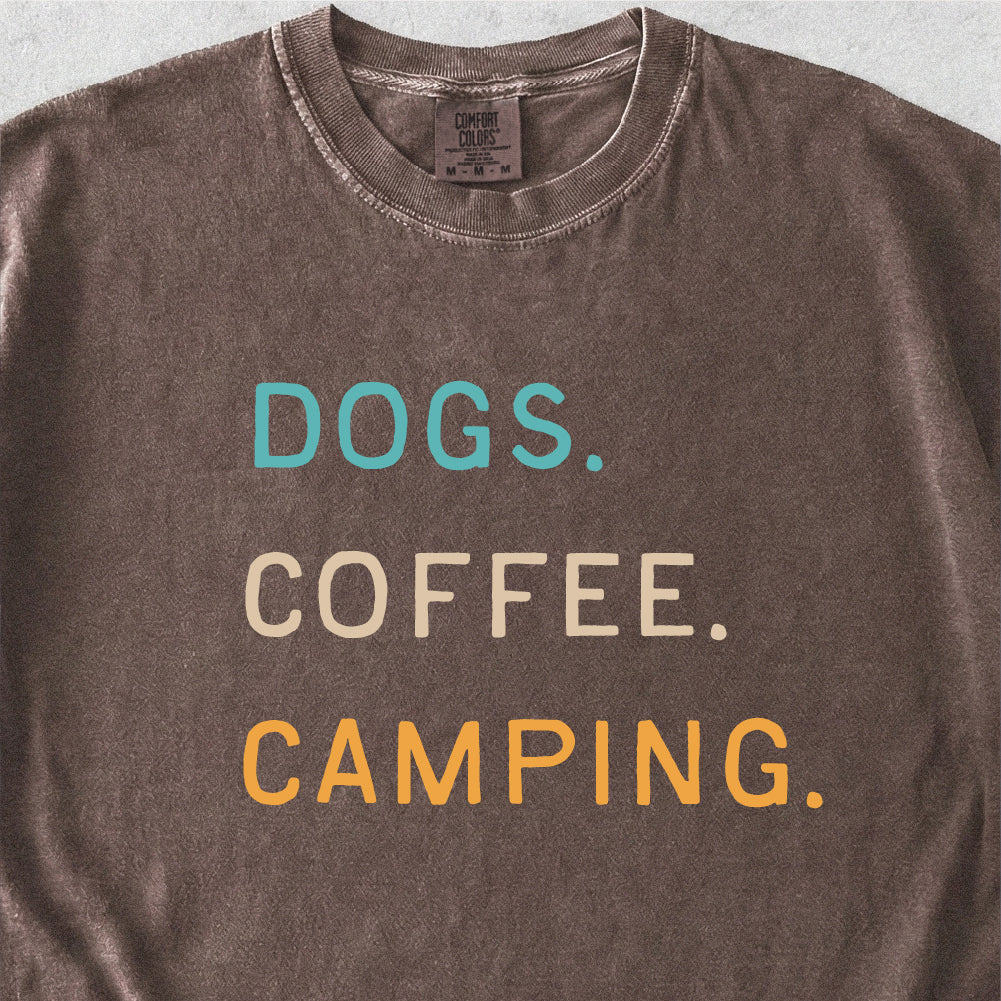 Dogs Coffee Camping Tshirt