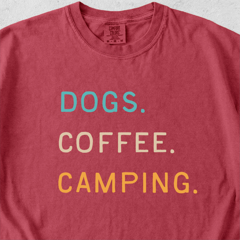 Dogs Coffee Camping Tshirt