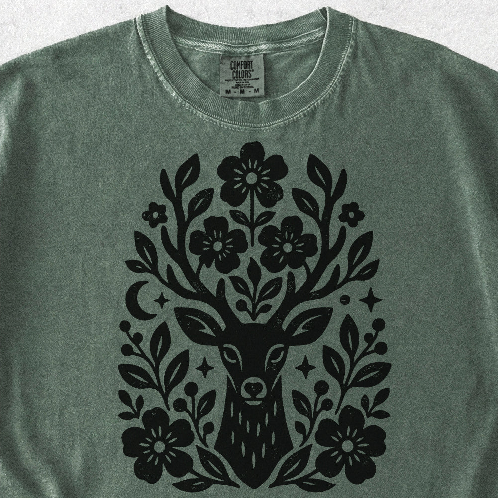 Floral Deer Tshirt