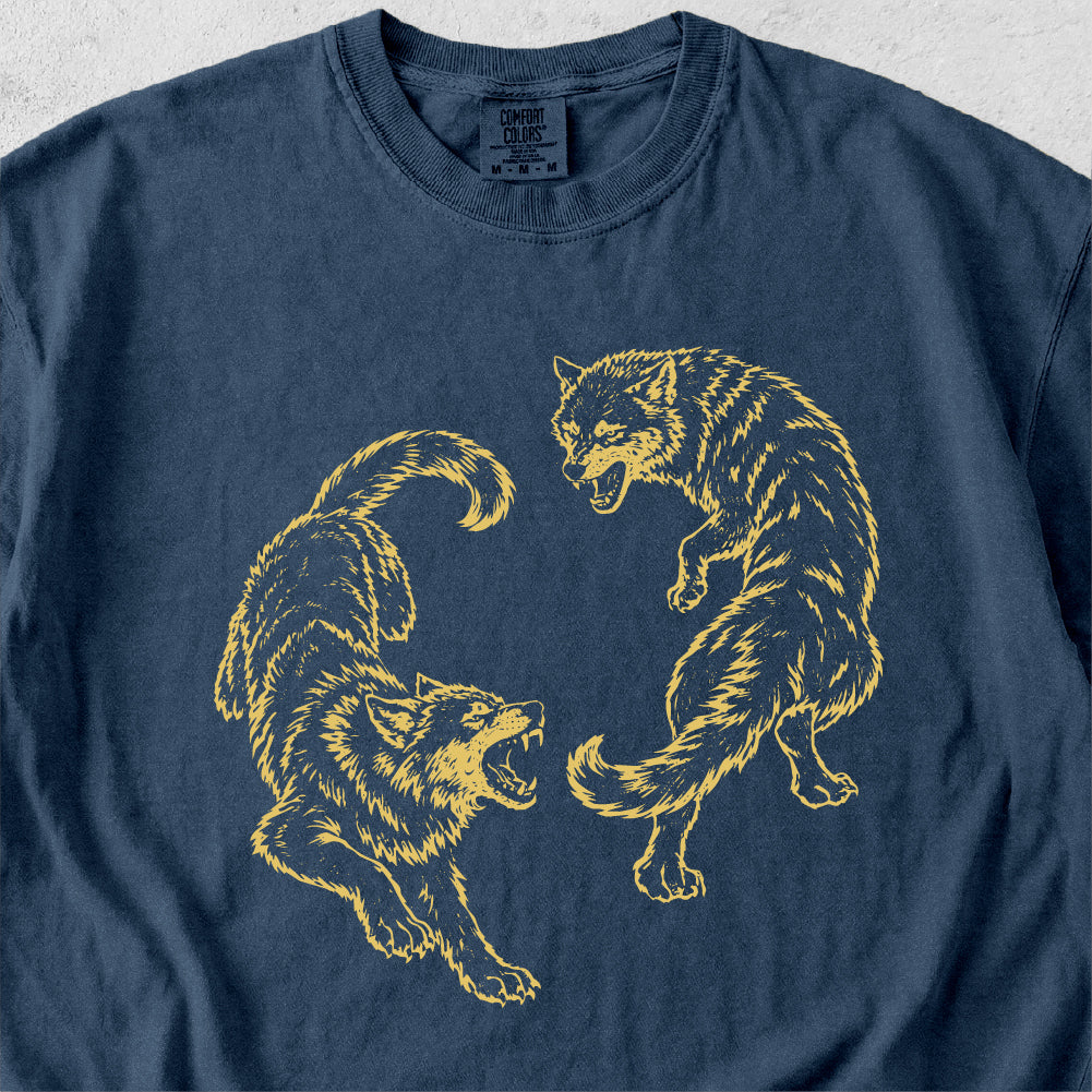 Two Wolves Fighting Tshirt