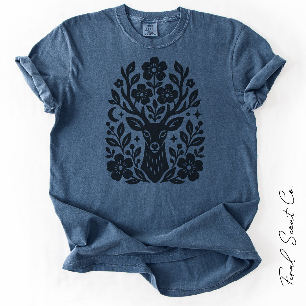 Floral Deer Tshirt