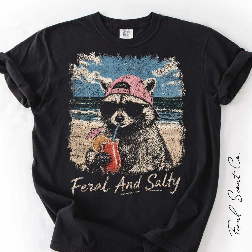 Feral And Salty Raccoon Tshirt