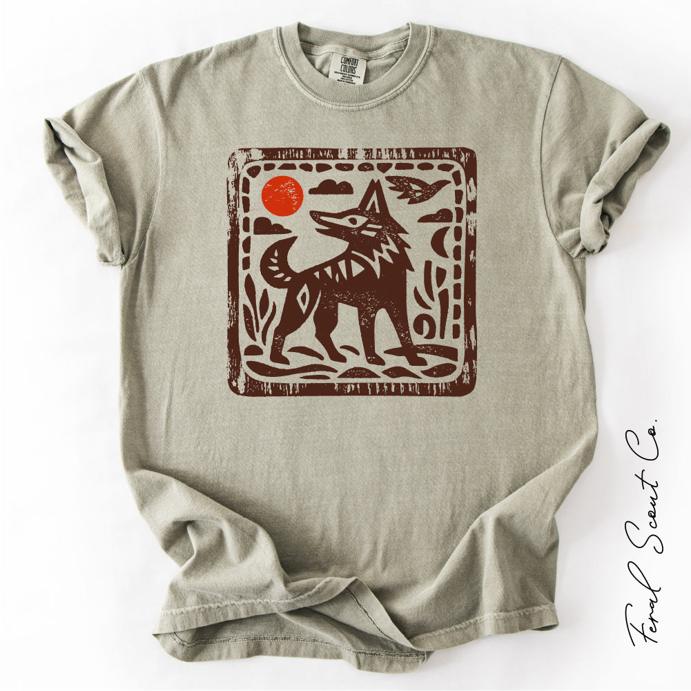 Wolf Folk Art Tshirt