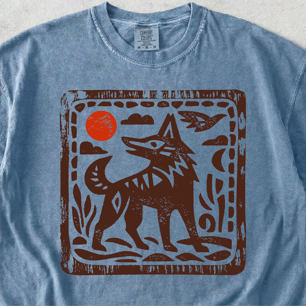 Wolf Folk Art Tshirt
