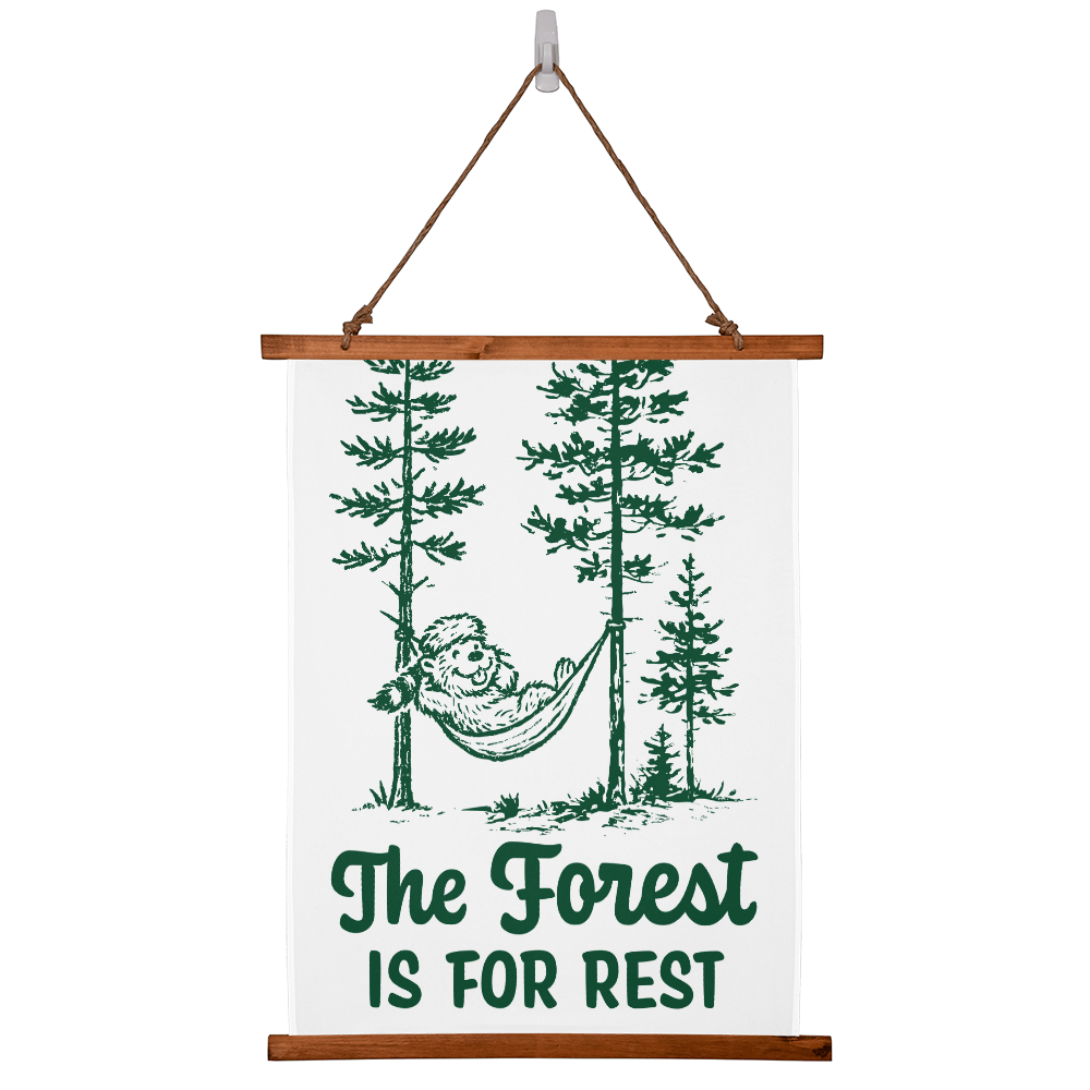 The Forest is For Rest Wood Framed Wall Tapestry