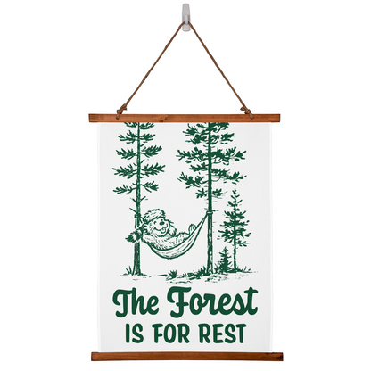 The Forest is For Rest Wood Framed Wall Tapestry