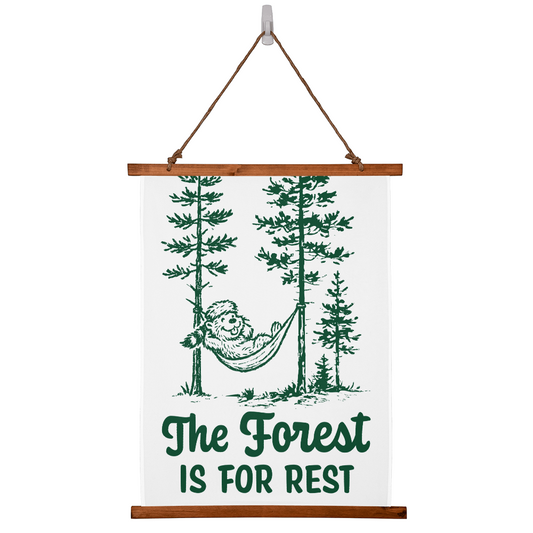 The Forest is For Rest Wood Framed Wall Tapestry