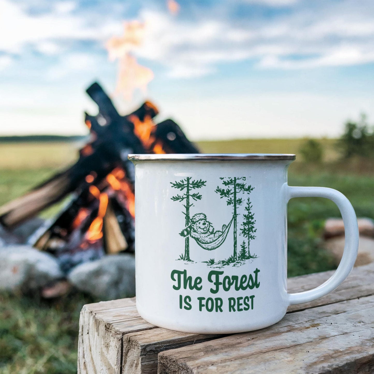 The Forest is For Rest Camping Mug