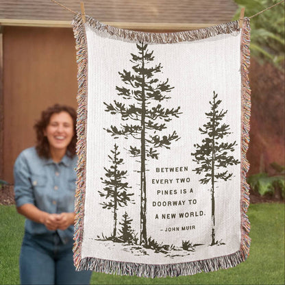 Between Two Pines Woven Blanket