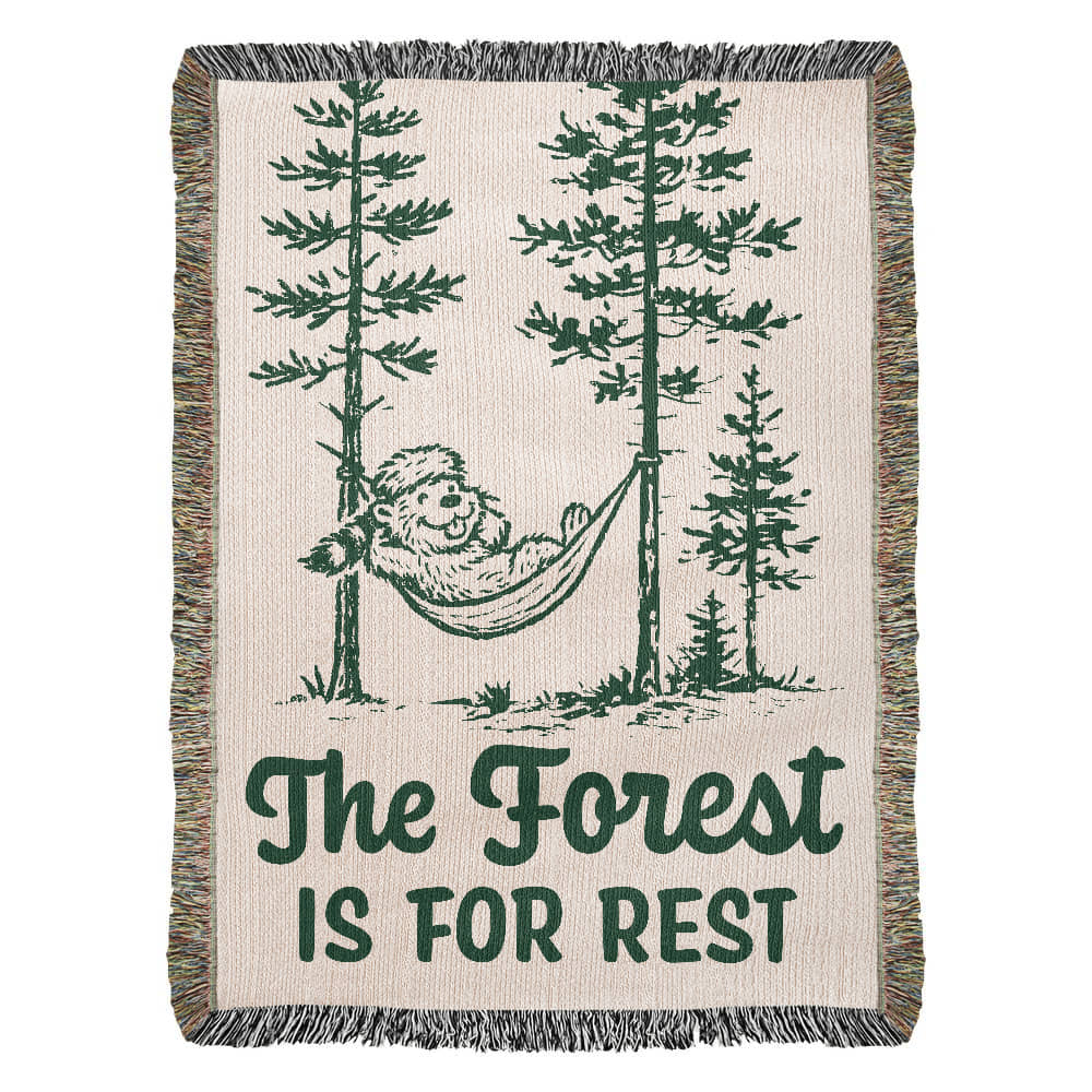 The Forest Is For Rest Woven Blanket