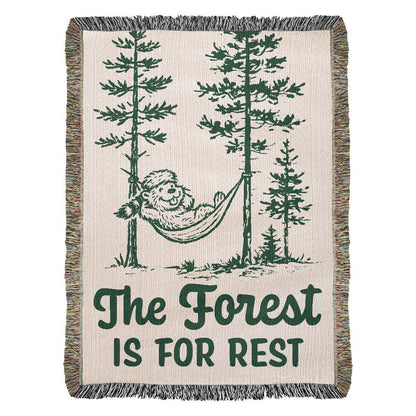 The Forest Is For Rest Woven Blanket
