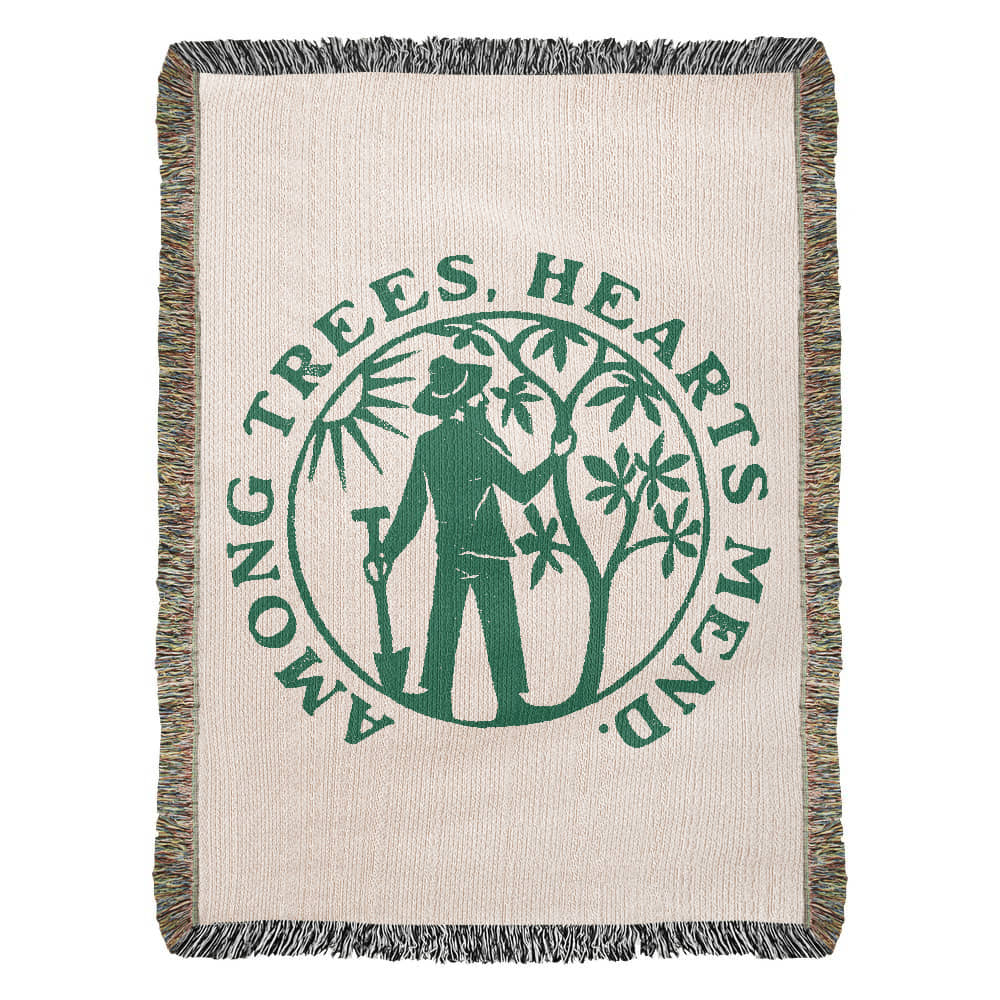 Among Trees, Hearts Mend Woven Blanket