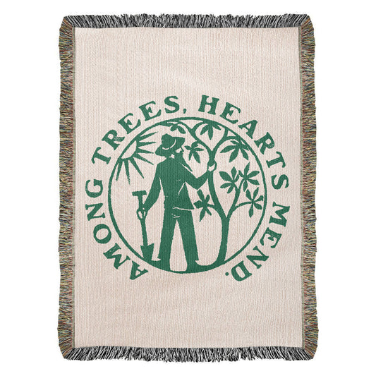 Among Trees, Hearts Mend Woven Blanket