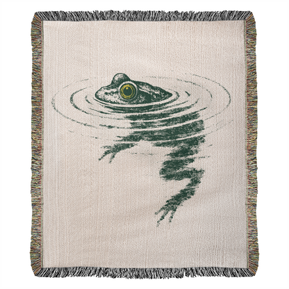 Frog Swimming Woven Blanket