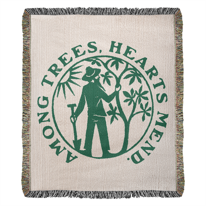 Among Trees, Hearts Mend Woven Blanket