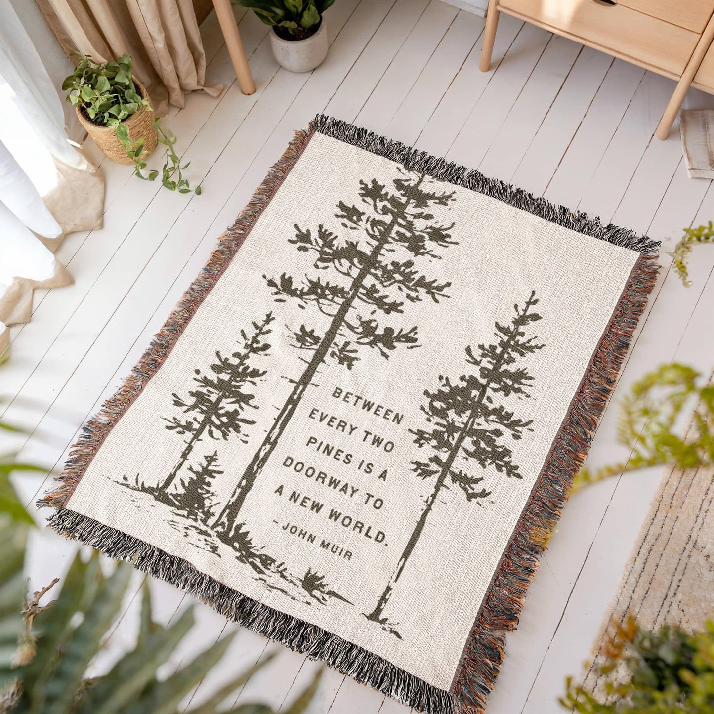 Between Two Pines Woven Blanket