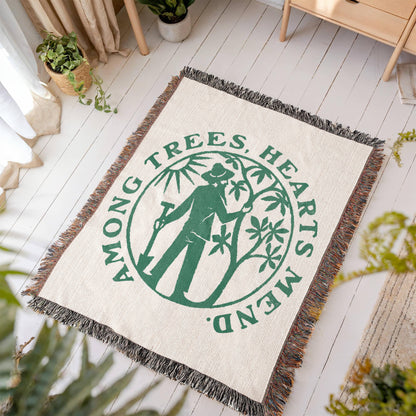 Among Trees, Hearts Mend Woven Blanket