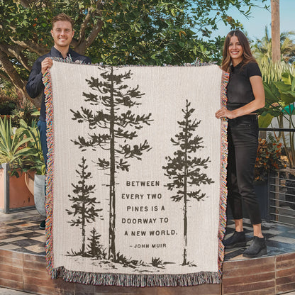 Between Two Pines Woven Blanket