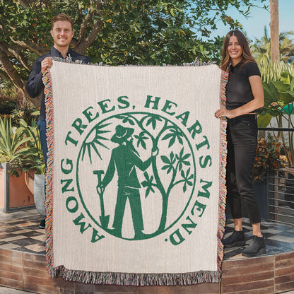 Among Trees, Hearts Mend Woven Blanket