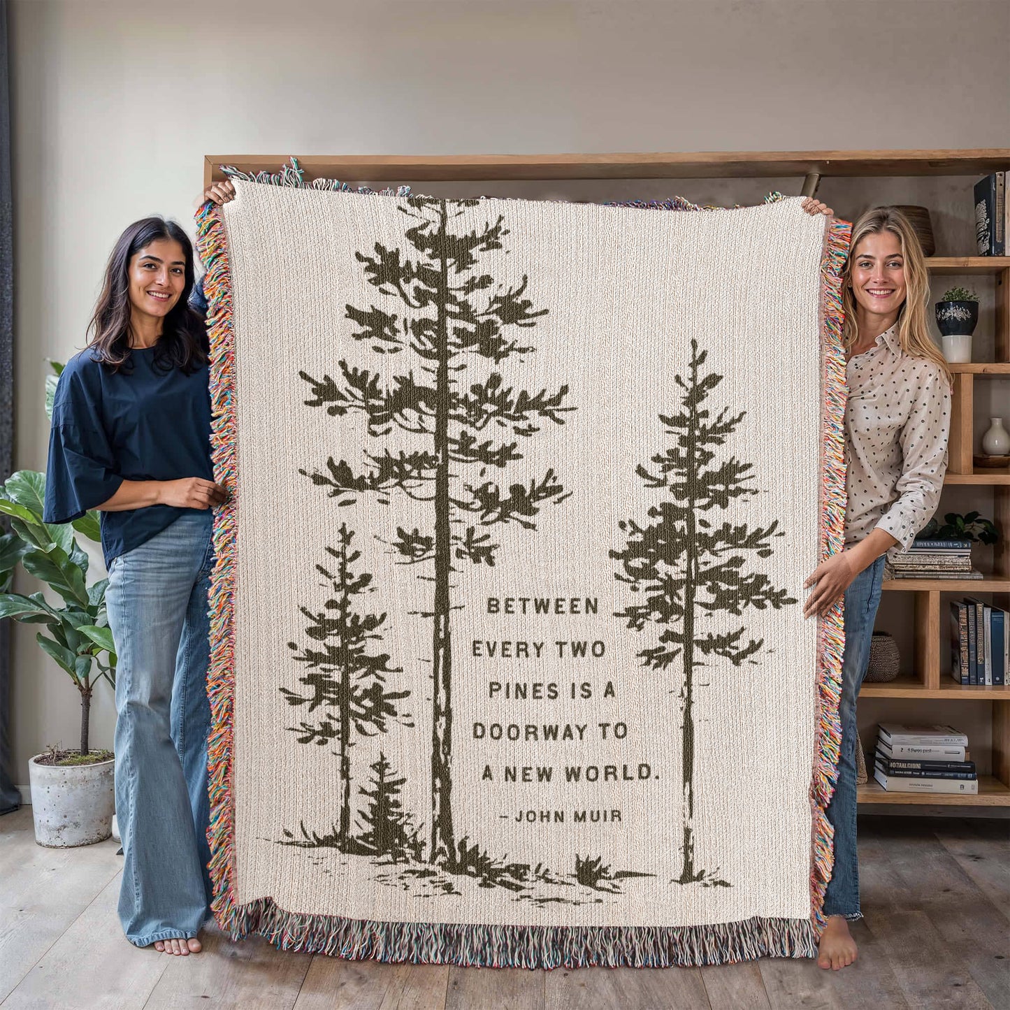 Between Two Pines Woven Blanket