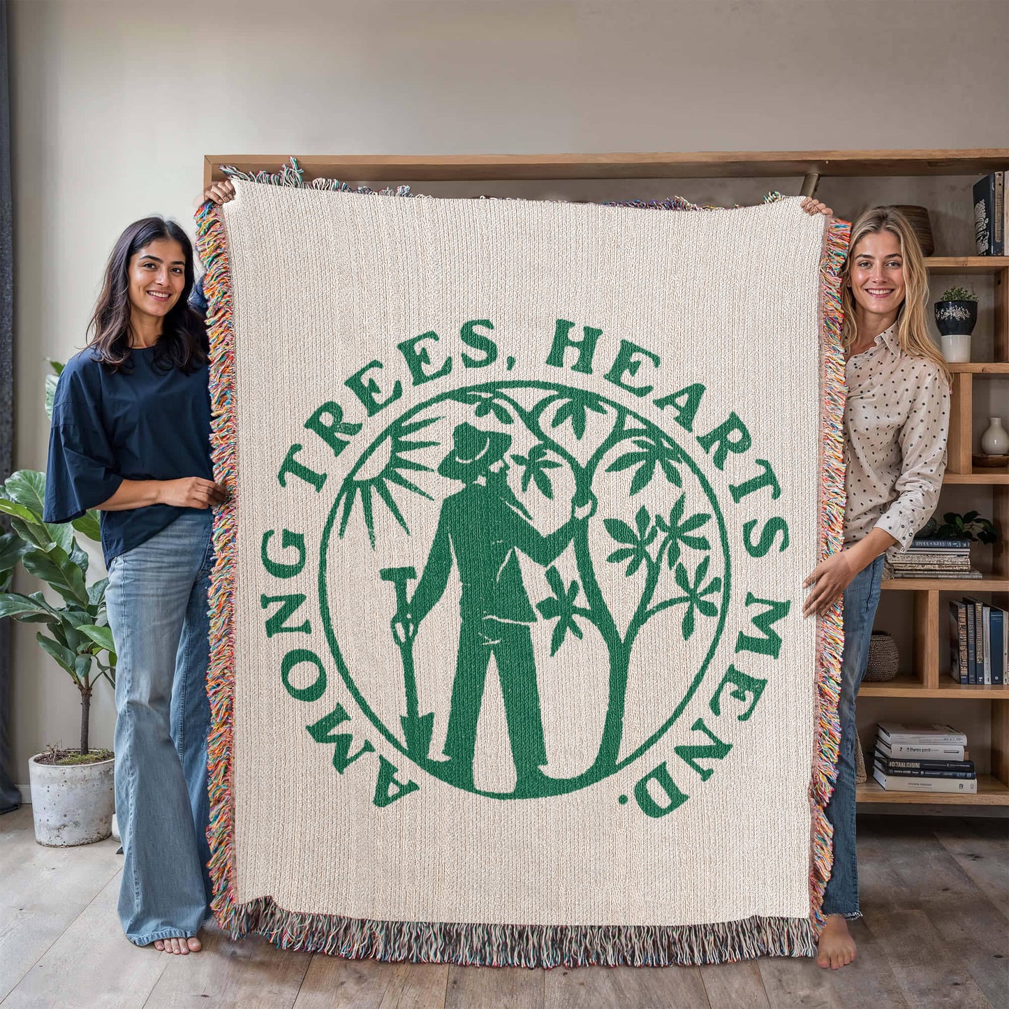 Among Trees, Hearts Mend Woven Blanket