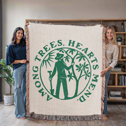 Among Trees, Hearts Mend Woven Blanket