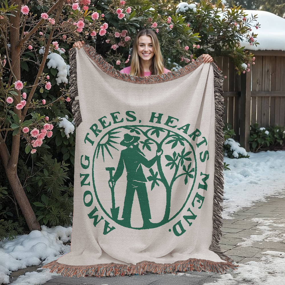 Among Trees, Hearts Mend Woven Blanket