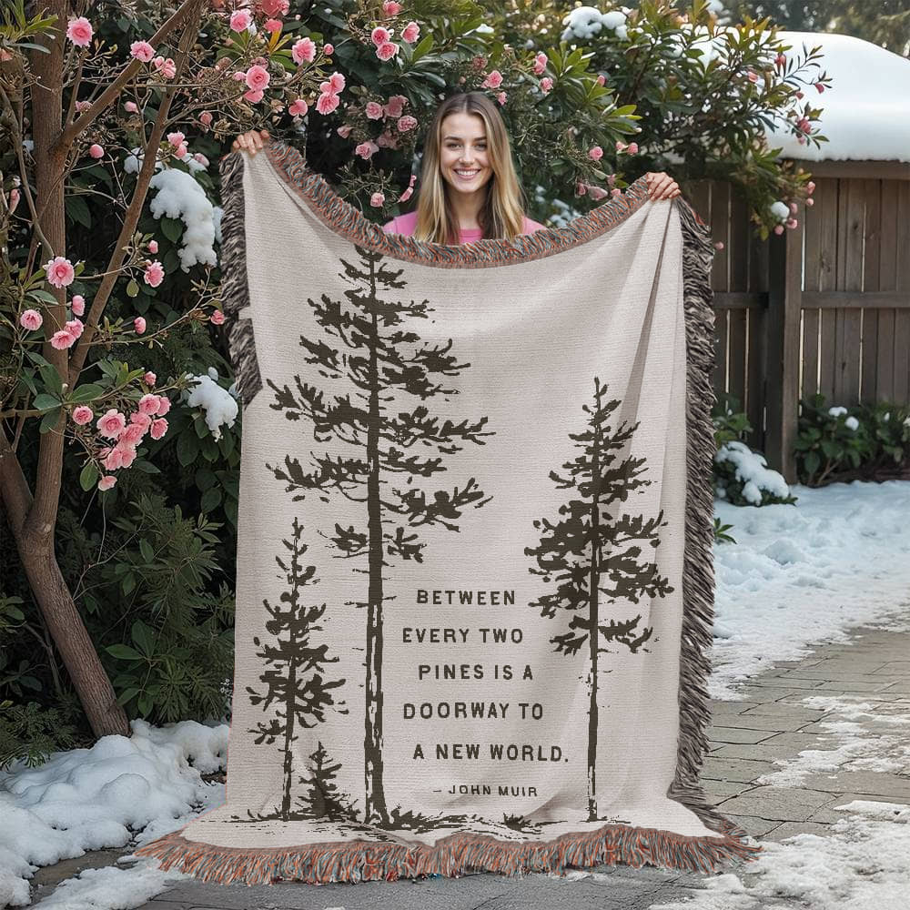 Between Two Pines Woven Blanket