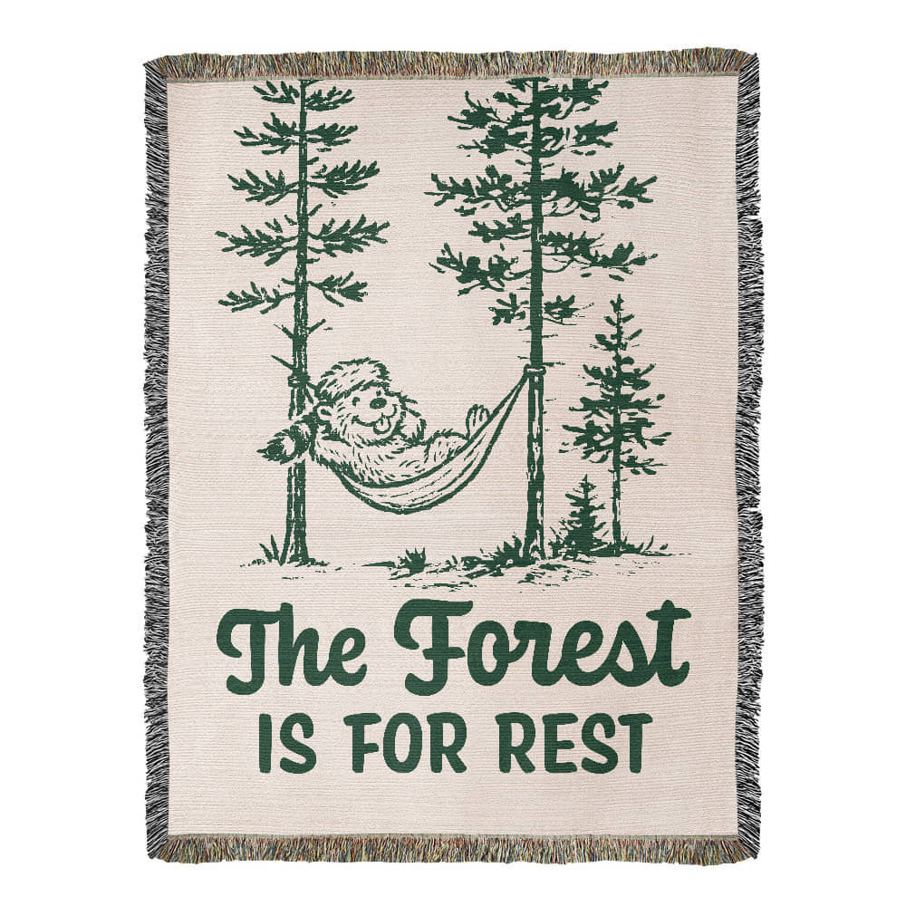 The Forest Is For Rest Woven Blanket
