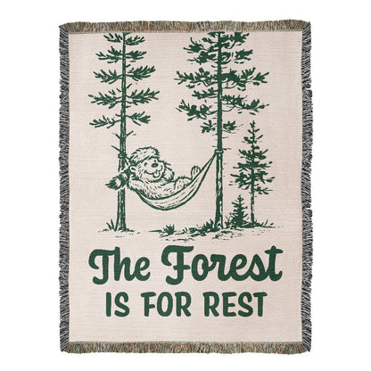 The Forest Is For Rest Woven Blanket