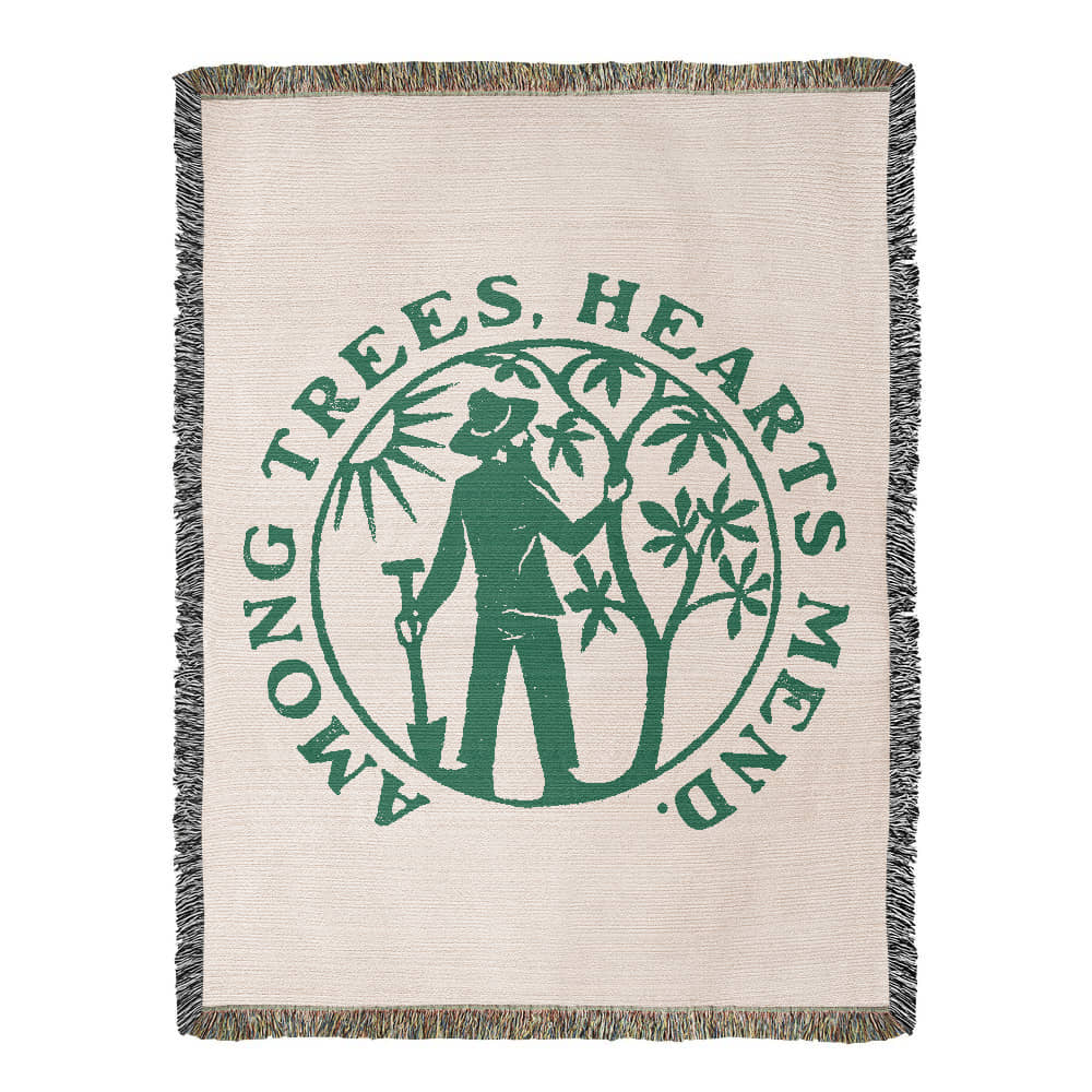 Among Trees, Hearts Mend Woven Blanket
