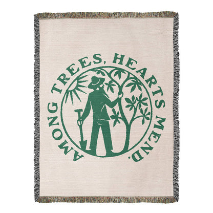 Among Trees, Hearts Mend Woven Blanket