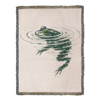 Frog Swimming Woven Blanket