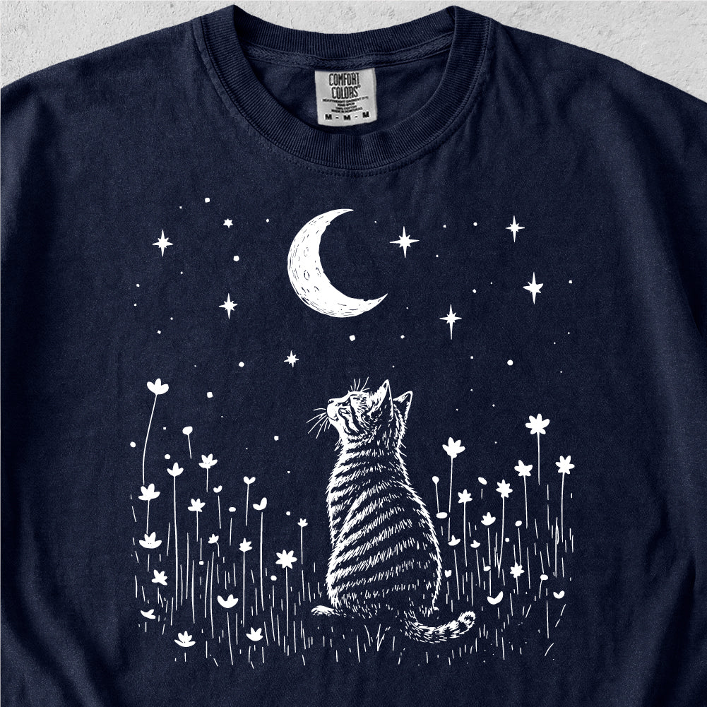 Cat Moon Stars Tshirt