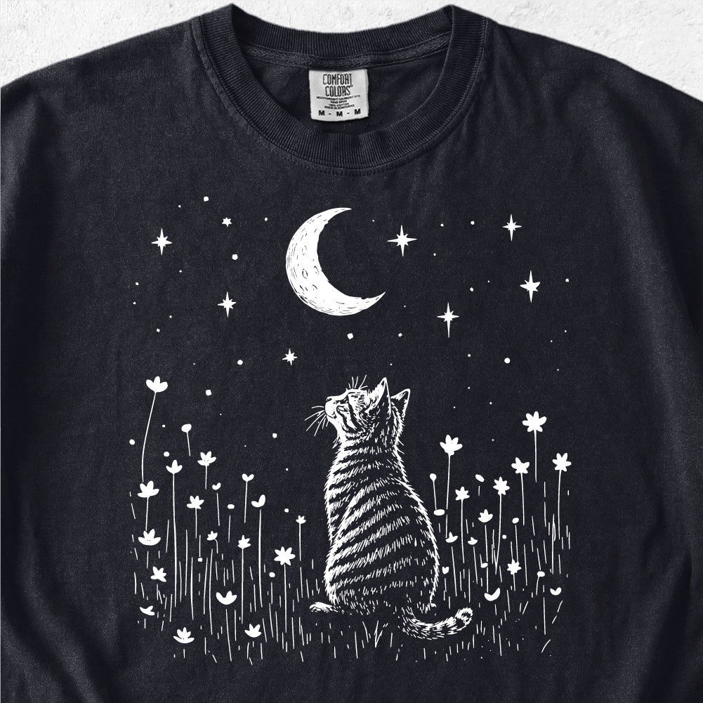 Cat Moon Stars Tshirt