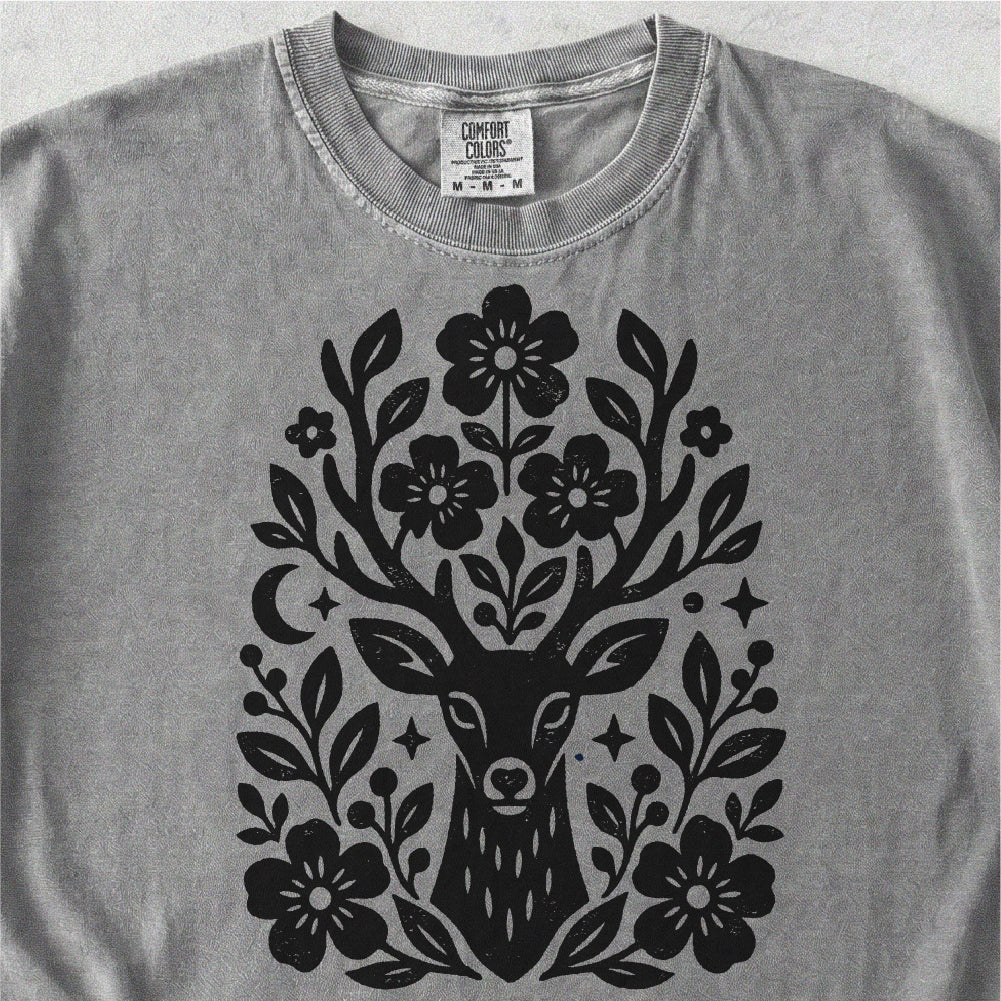 Floral Deer Tshirt
