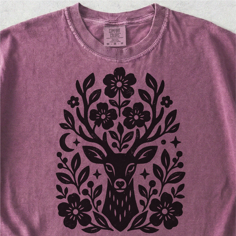 Floral Deer Tshirt