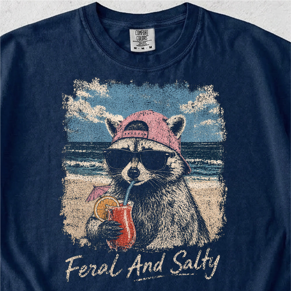 Feral And Salty Raccoon Tshirt